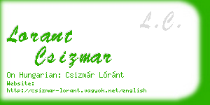 lorant csizmar business card