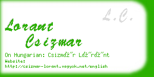 lorant csizmar business card